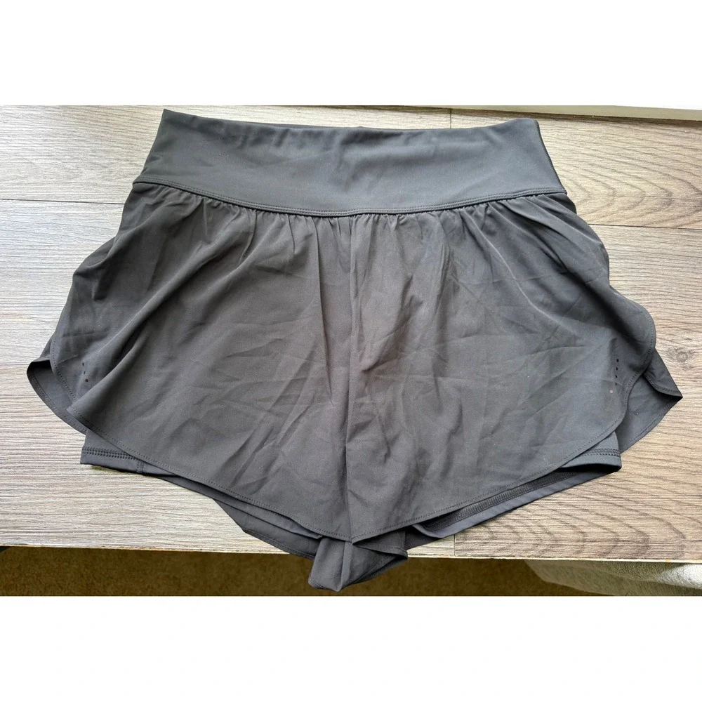 Halara Black High‎ Waisted 2-in-1 Flowy Active Shorts Women Large